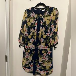 Blue color floral printed dress